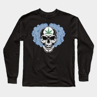 skull blue smoke Long Sleeve T-Shirt